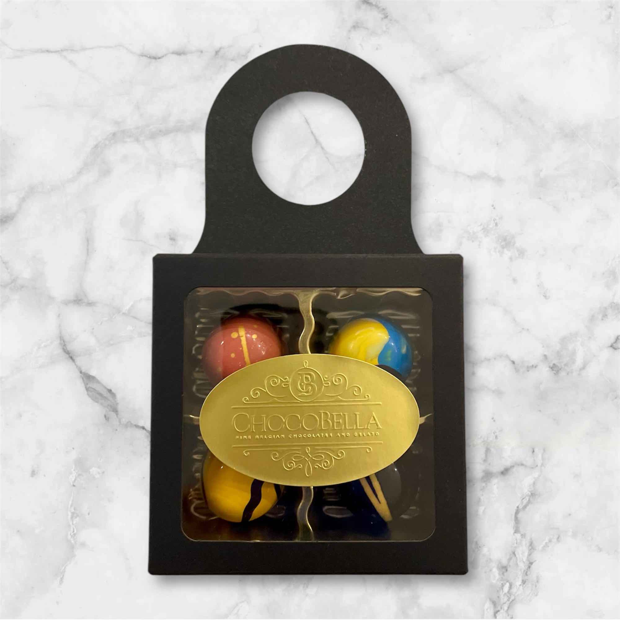 4 piece artisan chocolate hanging box | CHOCOBELLA